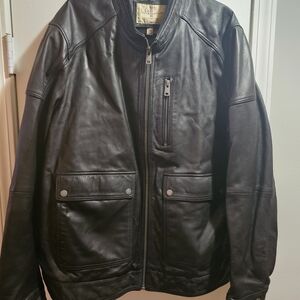 Wilson Black Leather Bomber Jacket